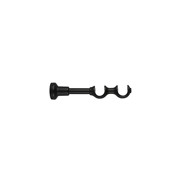 Support double tringle à rideau à percer Lamia bois de hêtre noir Ø28mm GoodHome