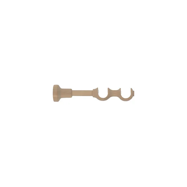 Support double tringle à rideau à percer Symi bois de frêne beige Ø28mm GoodHome