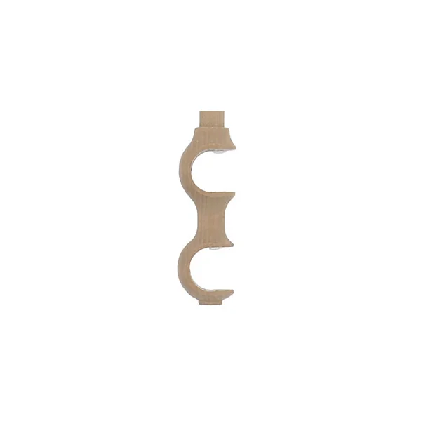 Support double tringle à rideau à percer Symi bois de frêne beige Ø28mm GoodHome