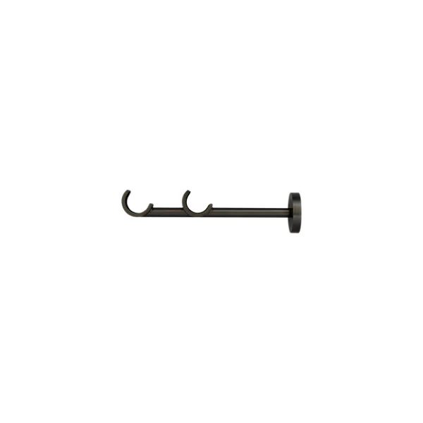 Support double tringle à rideau à percer Tinos métal gris Ø19mm GoodHome