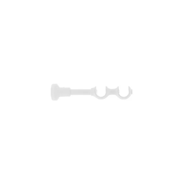 Support double tringle à rideau à percer Volos bois de hêtre blanc Ø28mm GoodHome