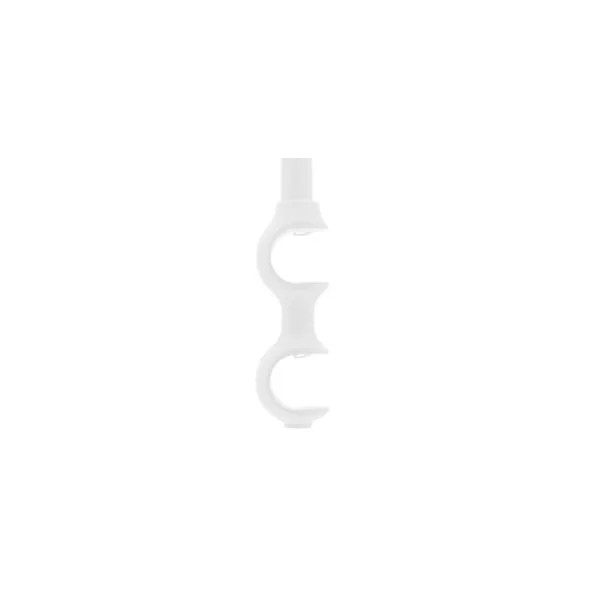 Support double tringle à rideau à percer Volos bois de hêtre blanc Ø28mm GoodHome