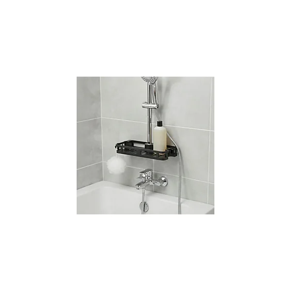 Support douchette/étagère pour barre de douche, noir, GoodHome