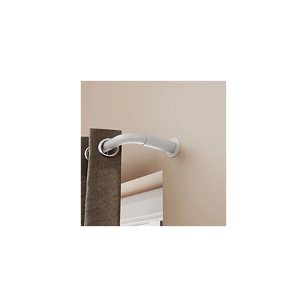 Support extensible coudé tringle à rideau Anafi métal blanc Ø28mm GoodHome