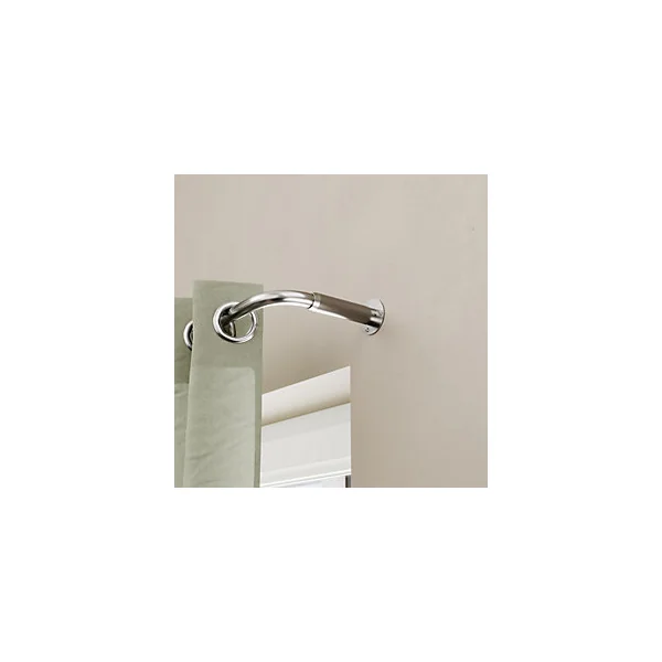 Support extensible coudé tringle à rideau Athens métal gris chromé Ø19mm GoodHome