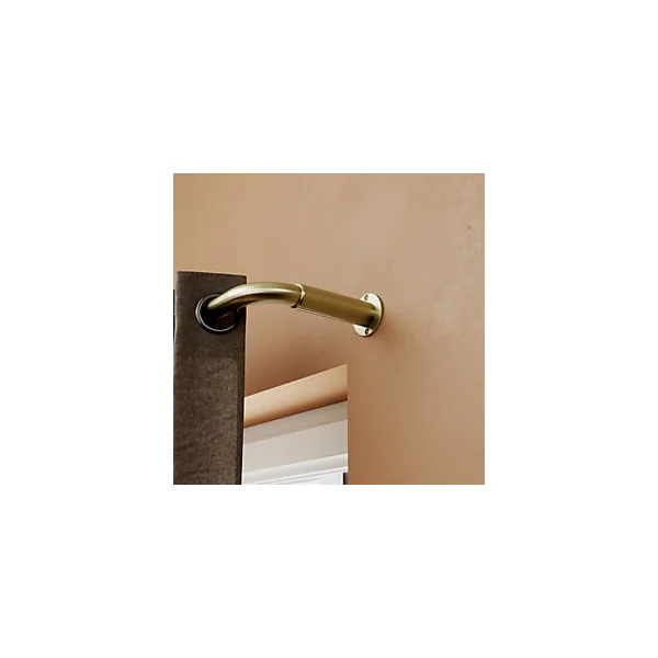 Support extensible coudé tringle à rideau Elasa métal doré Ø19mm GoodHome