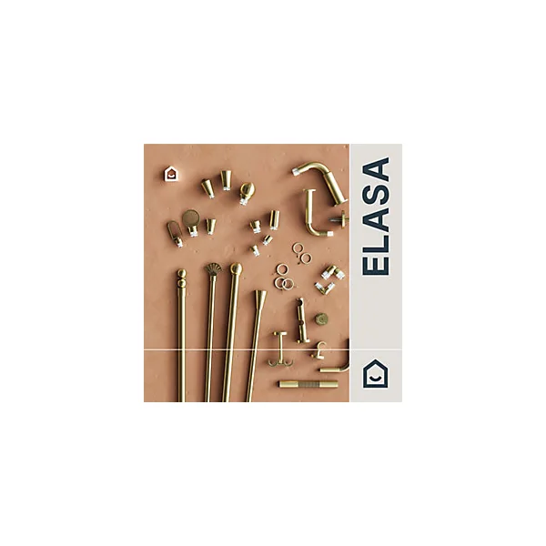 Support extensible coudé tringle à rideau Elasa métal doré Ø28mm GoodHome