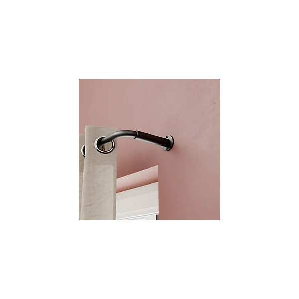 Support extensible coudé tringle à rideau Tinos métal gris Ø19mm GoodHome