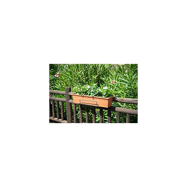 Support jardinière à crochet plat anthracite en acier 18 x 35 cm Louis moulin
