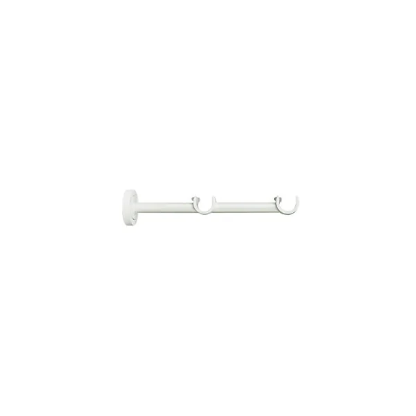 Support long pour barre à rideau double GoodHome 19 mm Anafi blanc