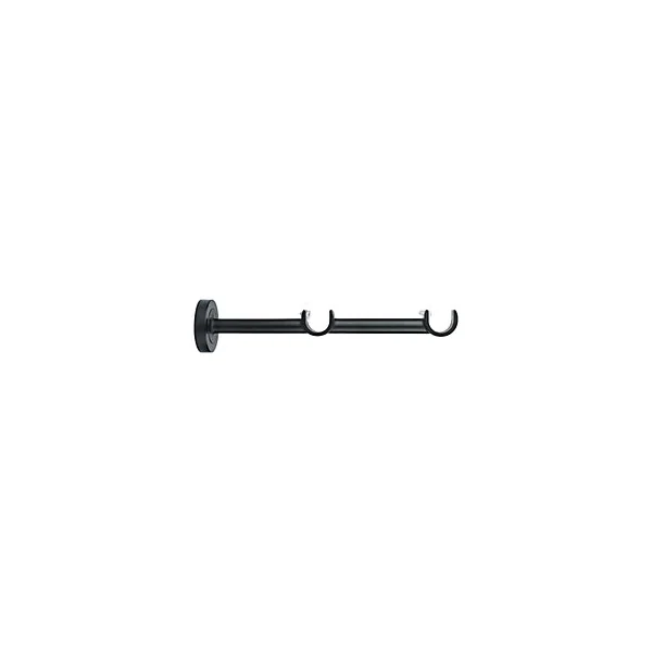 Support long pour barre à rideau double GoodHome 19 mm Araxos noir