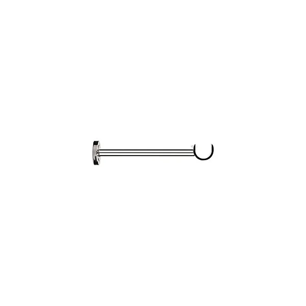 Support long pour barre à rideau double GoodHome 28 mm Olympe gris