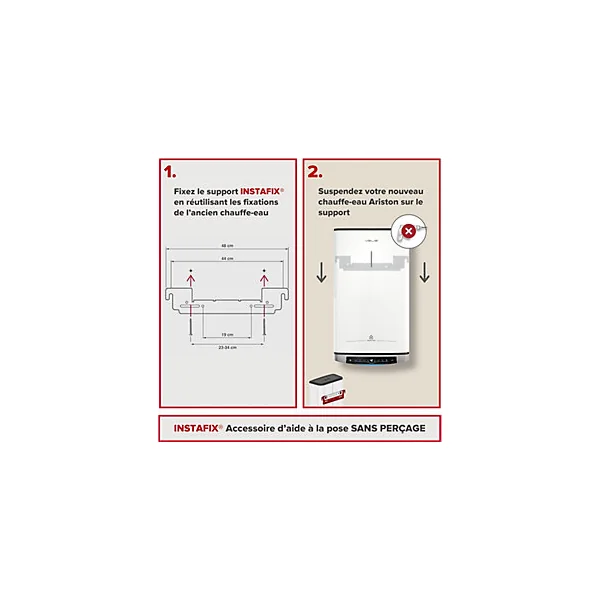 Support mural de fixation Instafix pour chauffe-eau - Ariston