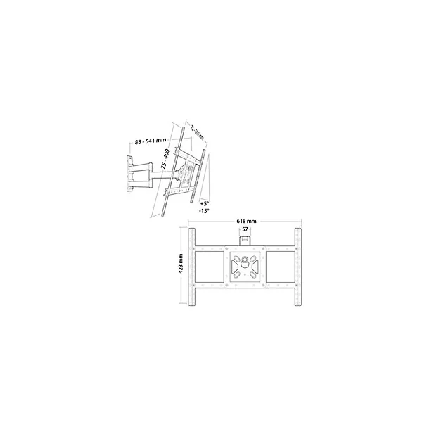 Support mural TV orientable et inclinable Erard PRAX541V600