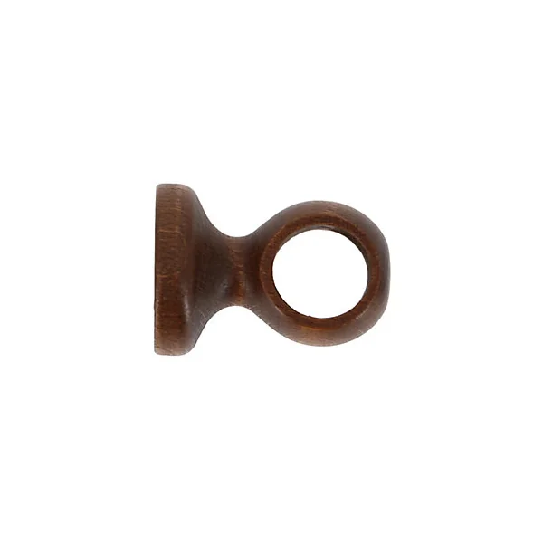 Support oeil tringle à rideau bois de hêtre chêne foncé Ø28mm L.50mm Mobois