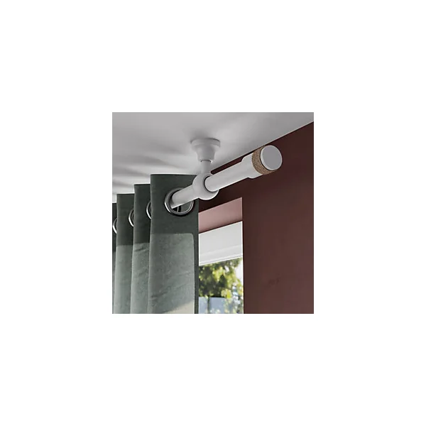 Support oeil tringle à rideau fixation plafond Volos bois de hêtre blanc Ø28mm GoodHome