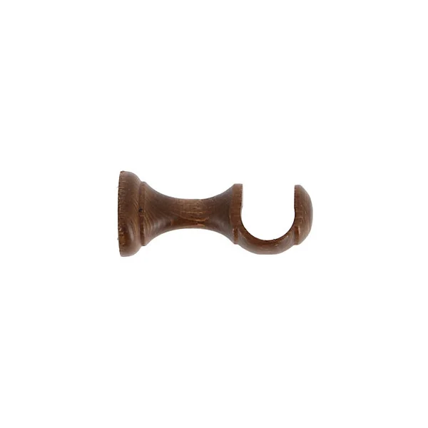 Support ouvert tringle à rideau bois de hêtre chêne foncé Ø28mm L.80mm Mobois