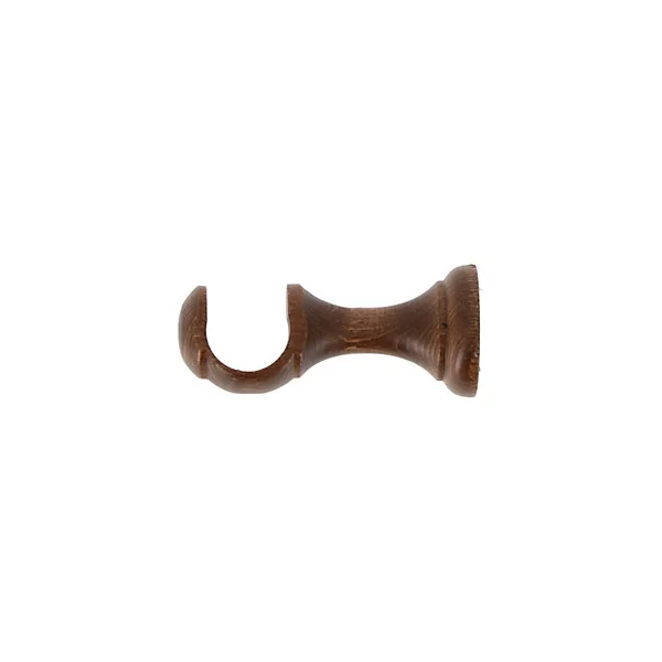 Support ouvert tringle à rideau bois de hêtre chêne foncé Ø28mm L.80mm Mobois