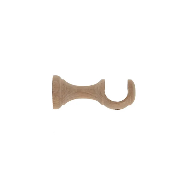 Support ouvert tringle à rideau bois de hêtre chêne Ø28mm Mobois