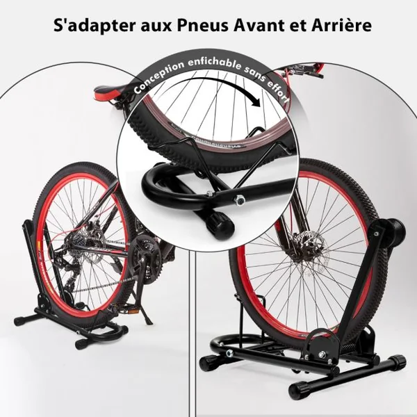 Support Pliable de Rangement pour Vélo pour Vélo de 60,9 cm 66 cm 68,5 cm VTT 700 C et Vélo de Route Noir