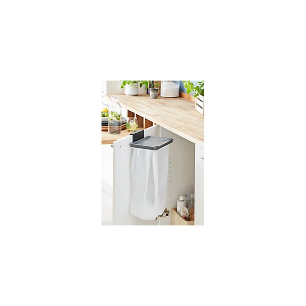 Support porte de placard pour sacs poubelles Kora GoodHome gris anthracite