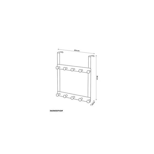 Support pour porte 2x5 têtes Koros chrome GoodHome