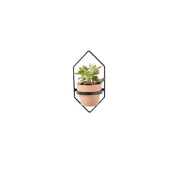 Support pour pot GoodHome noir hexagonal