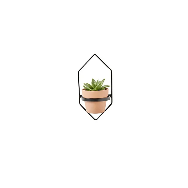 Support pour pot GoodHome noir hexagonal
