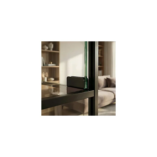 Support pour verre Diall en acier couleur noir 40 mm