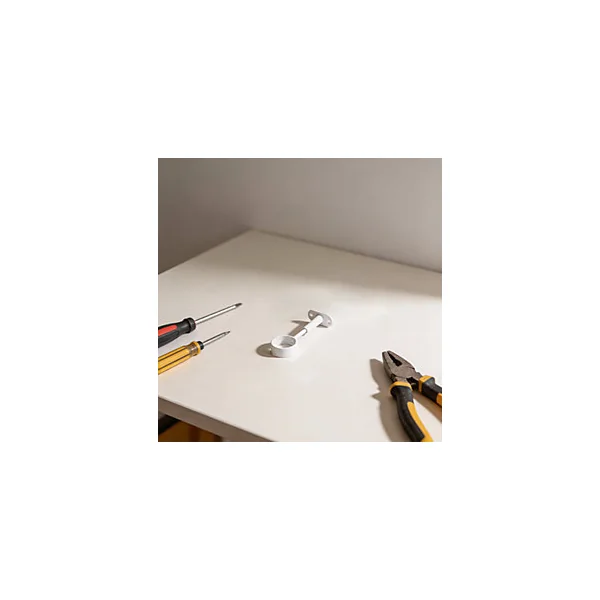 Support réglable aluminium blanc pour tringle de penderie Ø2,5 x 4 cm