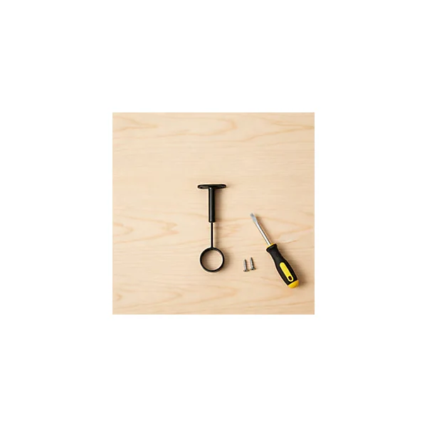 Support réglable aluminium noir pour tringle de penderie Ø2,5 x 4 cm