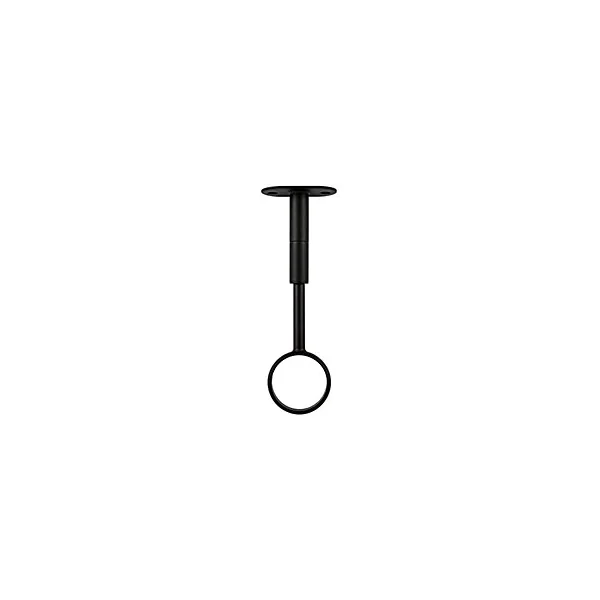 Support réglable aluminium noir pour tringle de penderie Ø2,5 x 4 cm