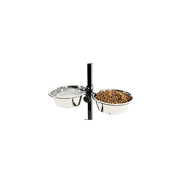 Support réglable pour 2 bols 2,5L en inox pour chiens