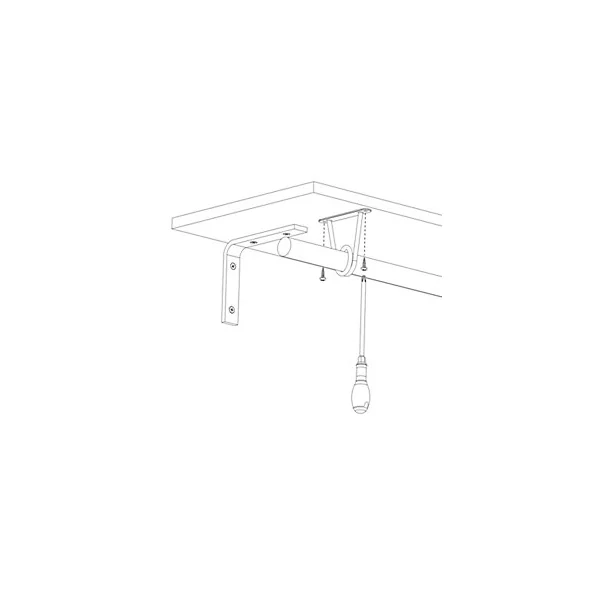 Support sous-tablette pour tringle de penderie Ø 28 mm Cime métal noir