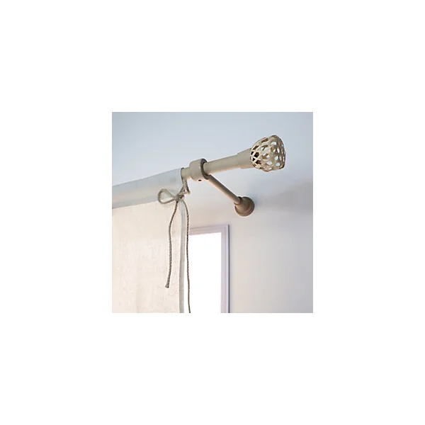 Support tige ouvert tringle à rideau beige mat Ø28mm L.300mm Mobois