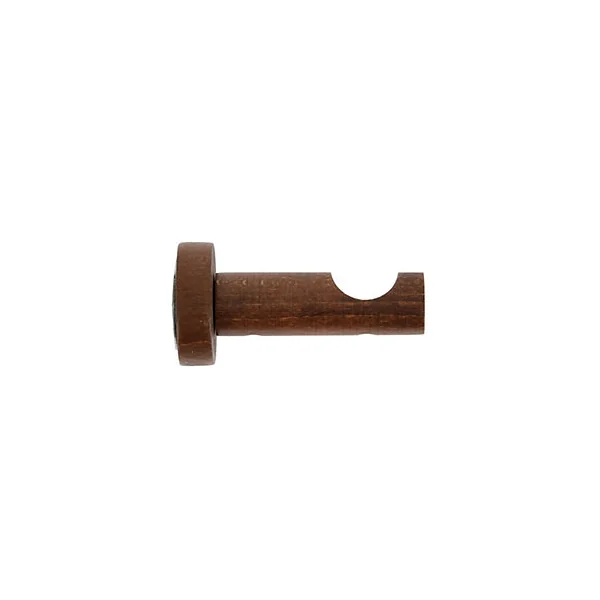 Support tige ouvert tringle à rideau bois de hêtre chêne foncé Ø28mm L.80mm Mobois