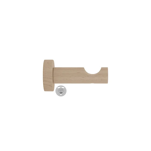 Support tige ouvert tringle à rideau bois de hêtre Ø28mm L.80mm Mobois
