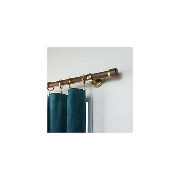 Support tige ouvert tringle à rideau Easy fix métal doré mat Ø20/28mm L.60mm Mobois