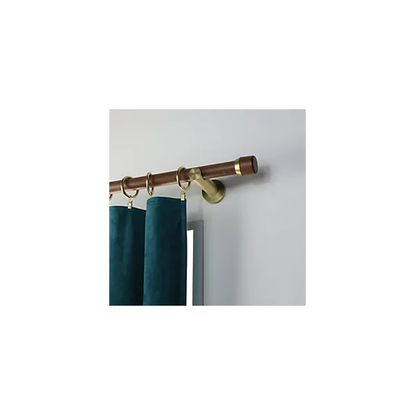 Support tige ouvert tringle à rideau Easy fix métal doré mat Ø20/28mm L.95mm Mobois