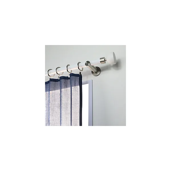 Support tige ouvert tringle à rideau métal gris chromé Ø20/28mm L.95mm Mobois