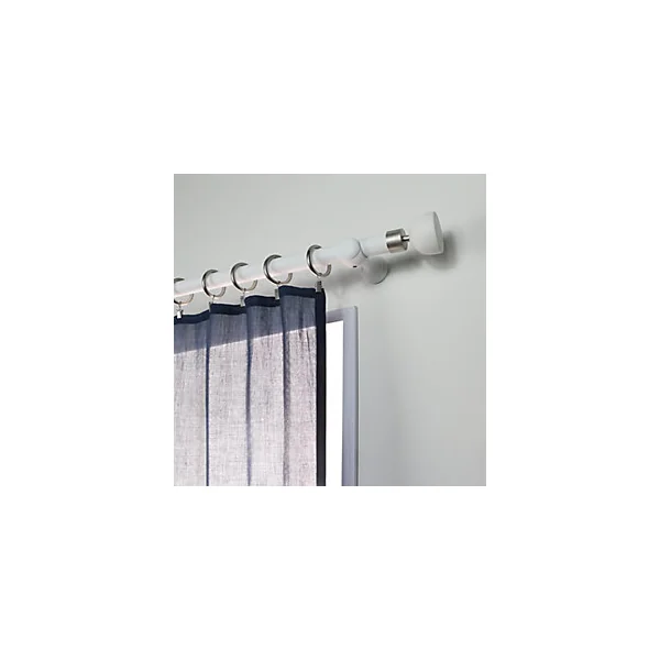 Support tringle à rideau bois de hêtre blanc mat Ø28 cm L.80mm Mobois
