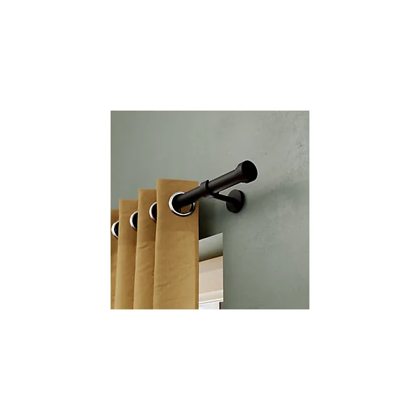 Support tringle à rideau court à percer Araxos métal noir Ø19/28mm GoodHome