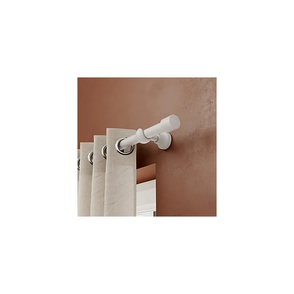 Support tringle à rideau court à percer Chalki bois de frêne blanc Ø28mm GoodHome