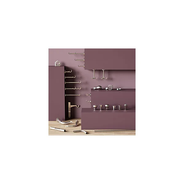 Support tringle à rideau extra court à percer Athens métal gris chromé Ø19mm GoodHome
