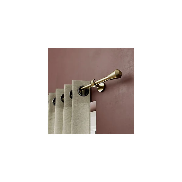 Support tringle à rideau extra court à percer Elasa métal doré Ø19mm GoodHome