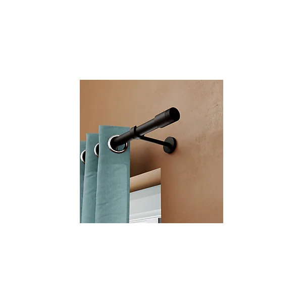 Support tringle à rideau à percer Araxos métal noir Ø19/28mm GoodHome