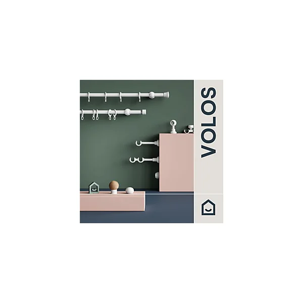 Support tringle à rideau à percer Volos bois de hêtre blanc Ø28mm GoodHome