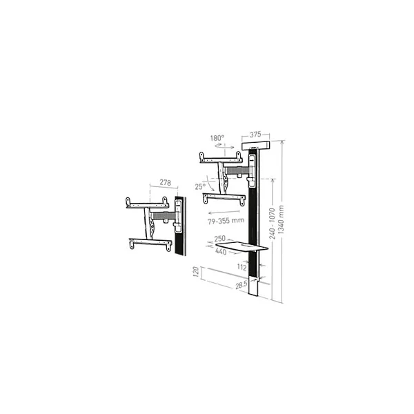 Support TV inclinable et orientable Erard Exostand 400 pour écran 32" à 65"