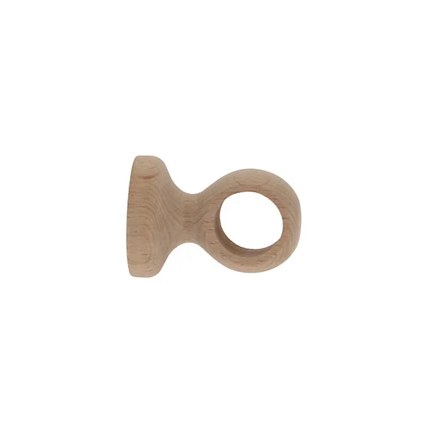 Support œil monobloc tringle à rideau extensible bois de hêtre beige Ø28mm L.50mm Mobois
