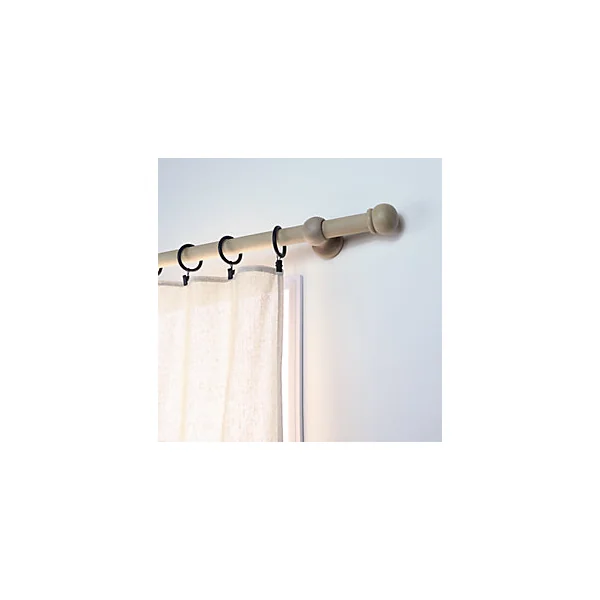 Support œil monobloc tringle à rideau extensible bois de hêtre beige Ø28mm L.50mm Mobois